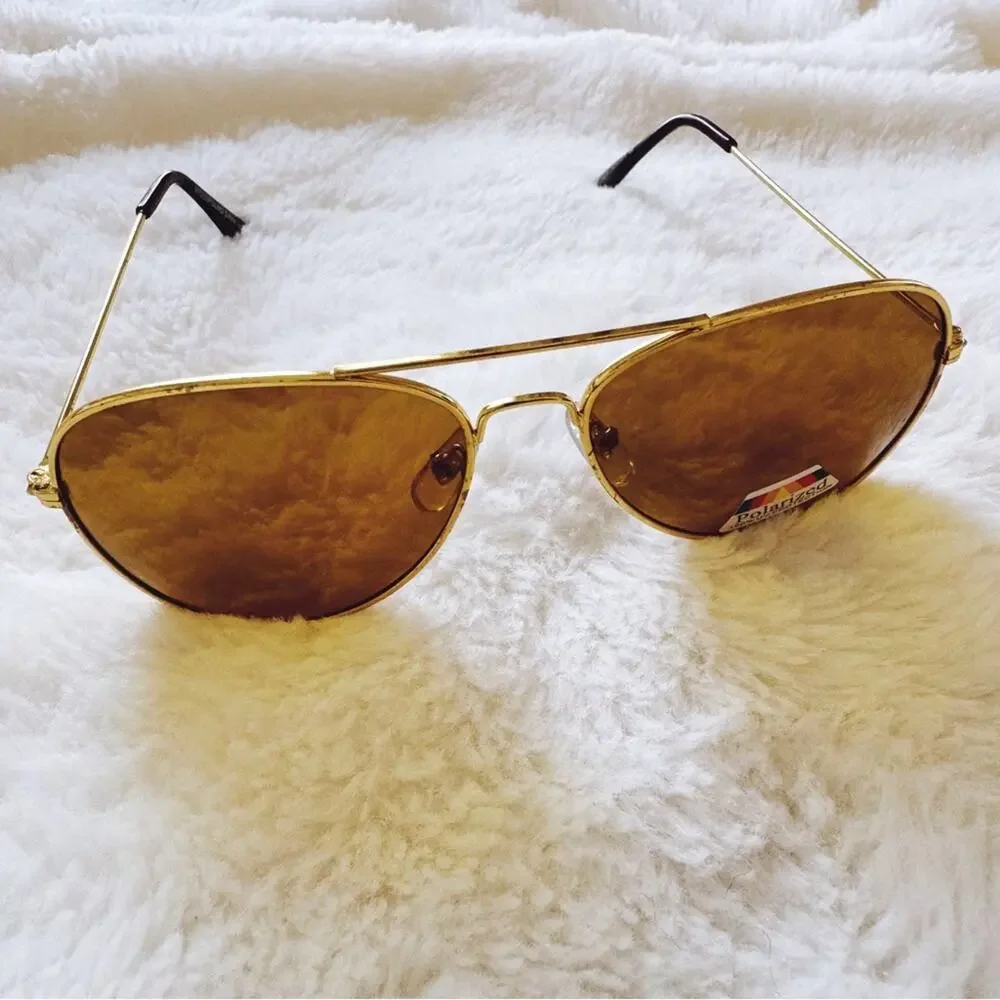 Edward Gold Polarized Aviator Classic Sunglasses